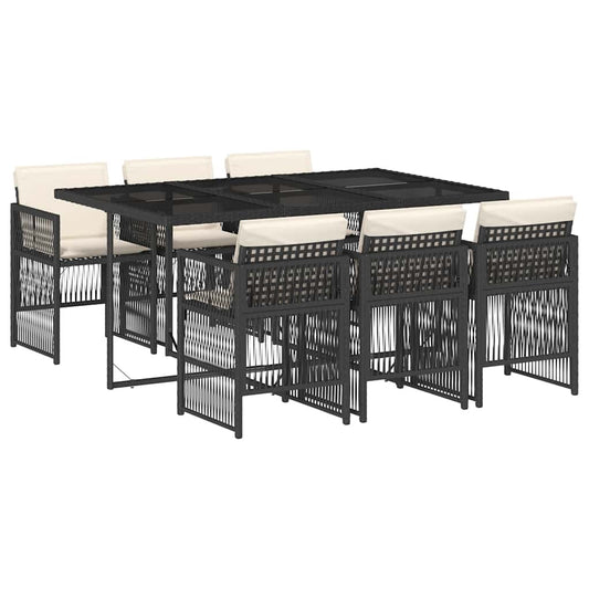 vidaXL Garden Dining Set | Black, Cream White