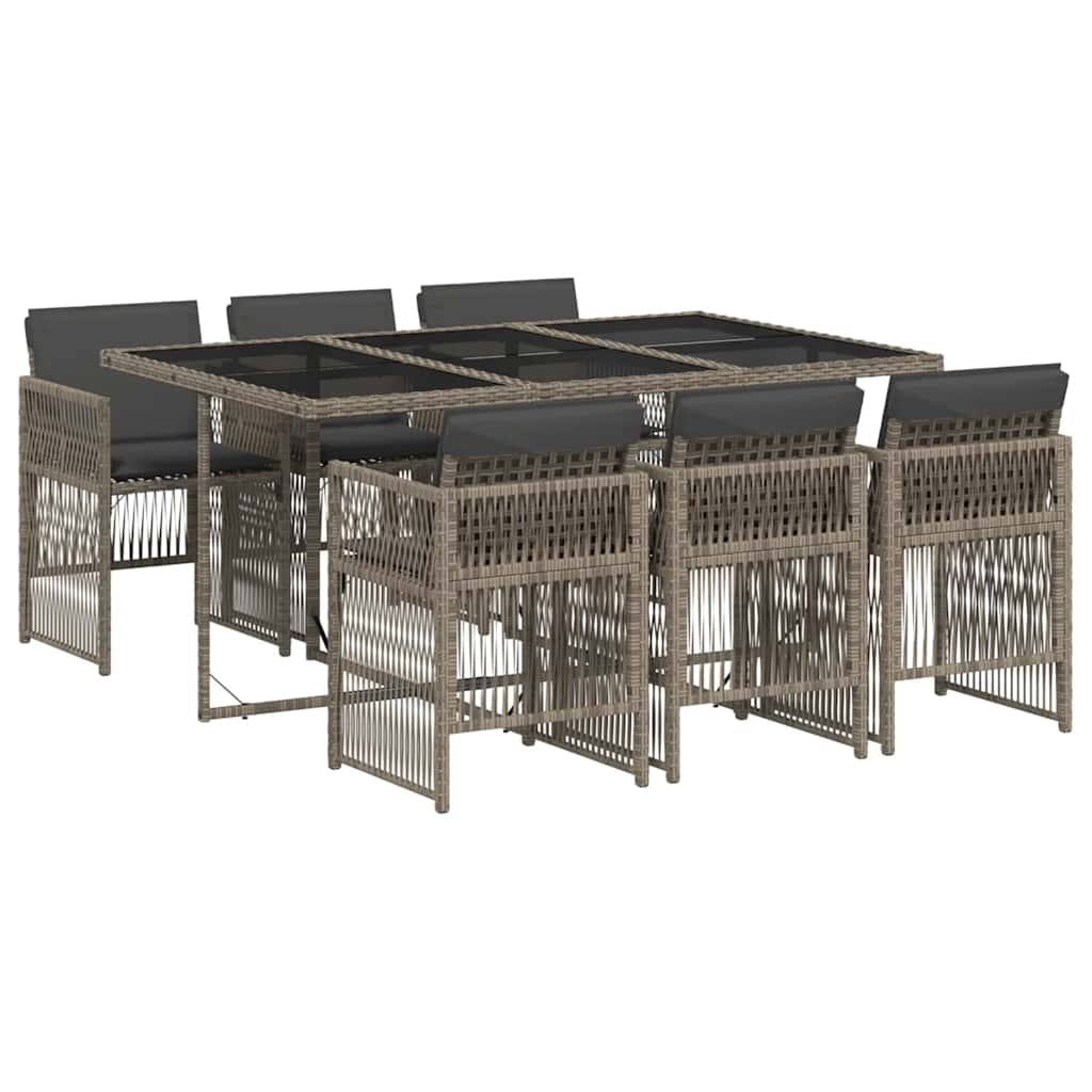 vidaXL Garden Dining Set | Grey and Black