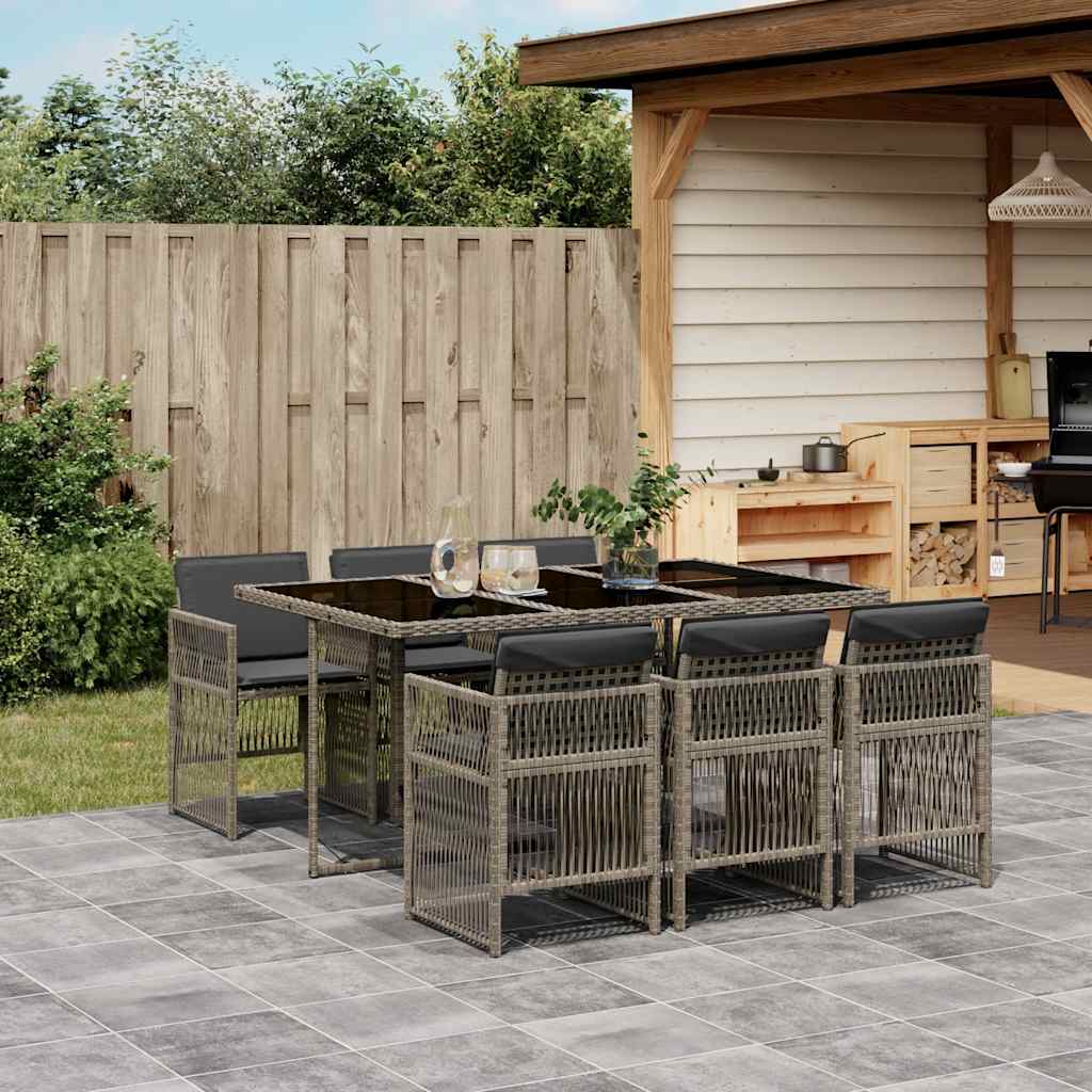 vidaXL Garden Dining Set | Grey and Black