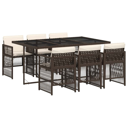 vidaXL Garden Dining Set | Brown and cream