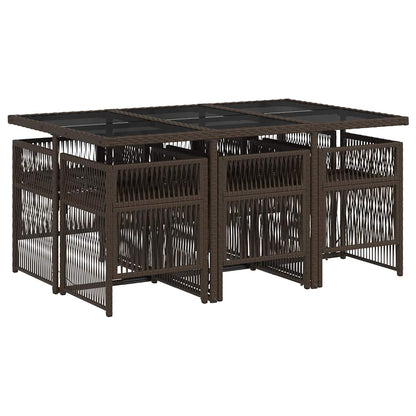 vidaXL Garden Dining Set | Brown and cream