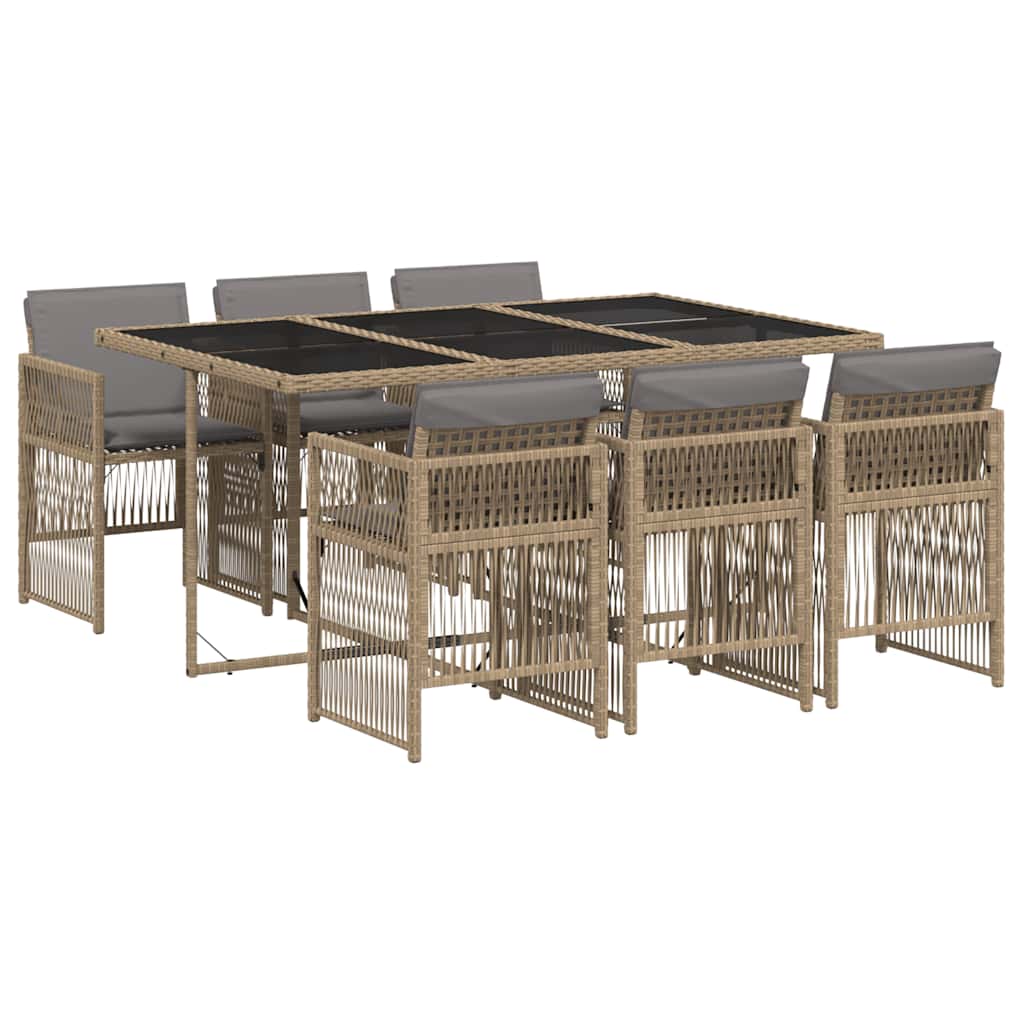 vidaXL Garden Dining Set | Mix beige and black
