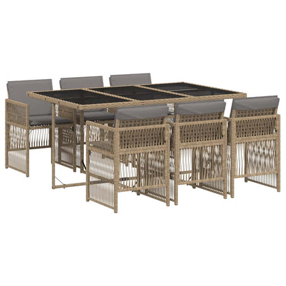 vidaXL Garden Dining Set | Mix beige and black