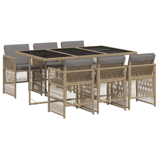 vidaXL Garden Dining Set | Mix beige and black