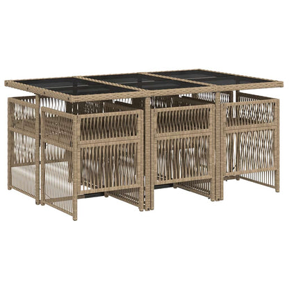 vidaXL Garden Dining Set | Mix beige and black