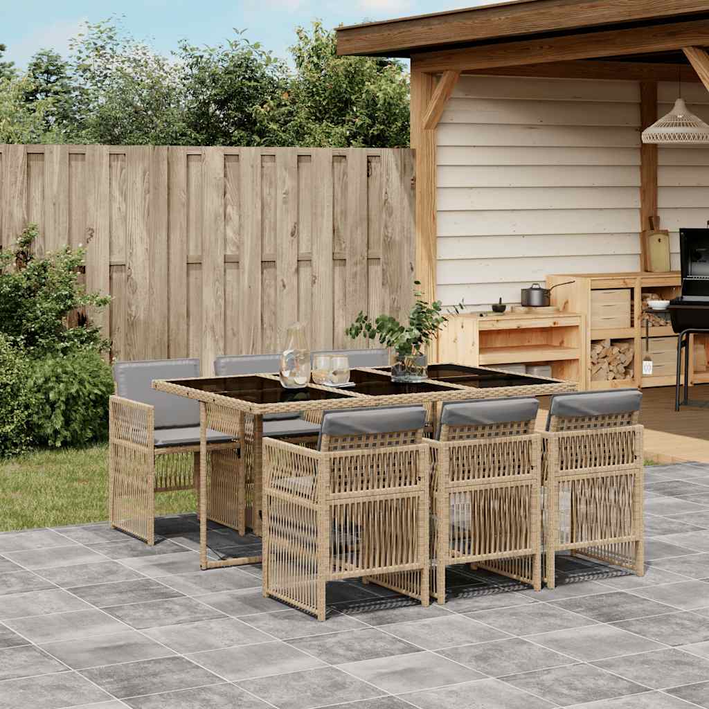 vidaXL Garden Dining Set | Mix beige and black
