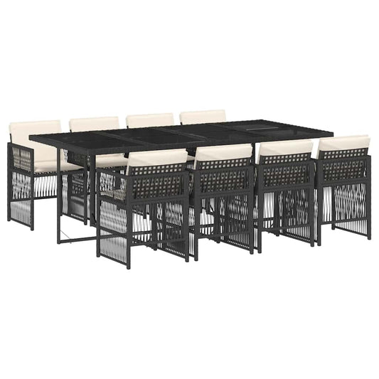 vidaXL Garden Dining Set | Black and cream white
