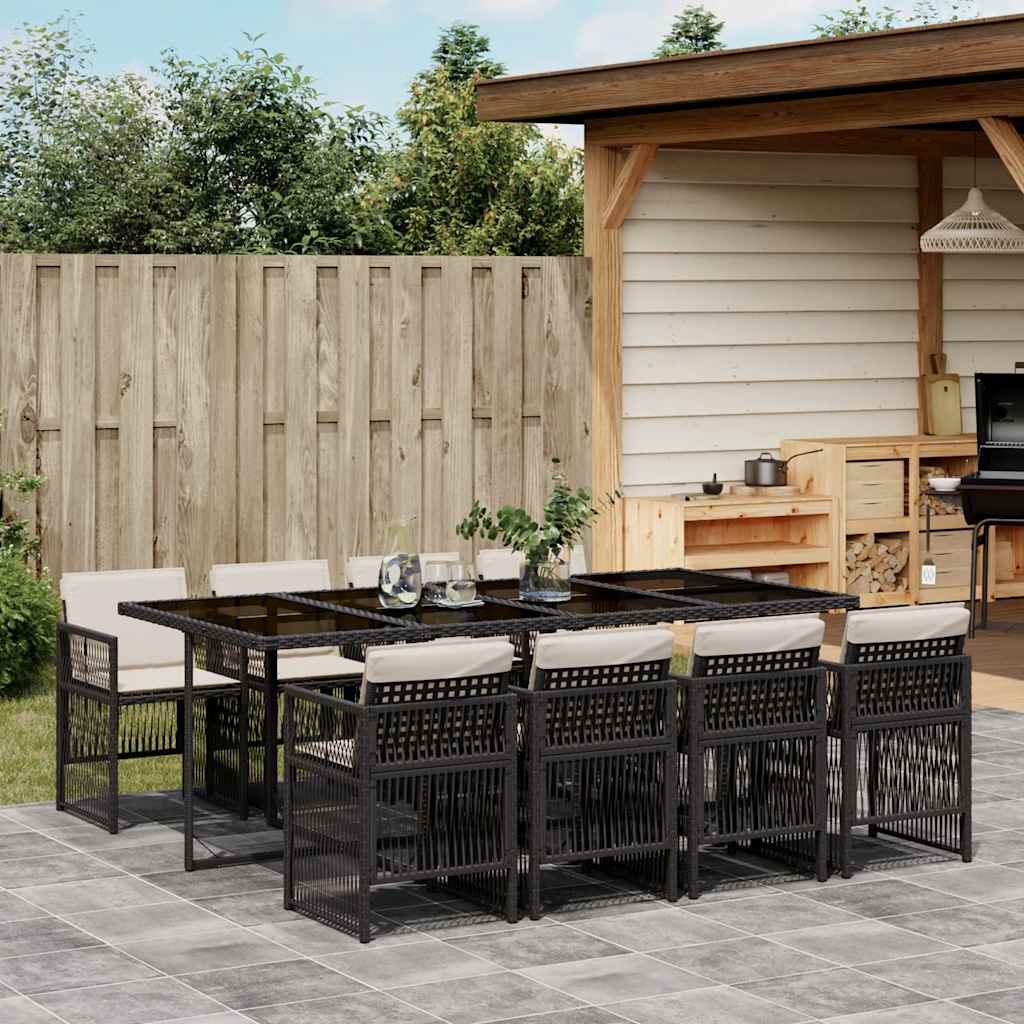 vidaXL Garden Dining Set | Black and cream white