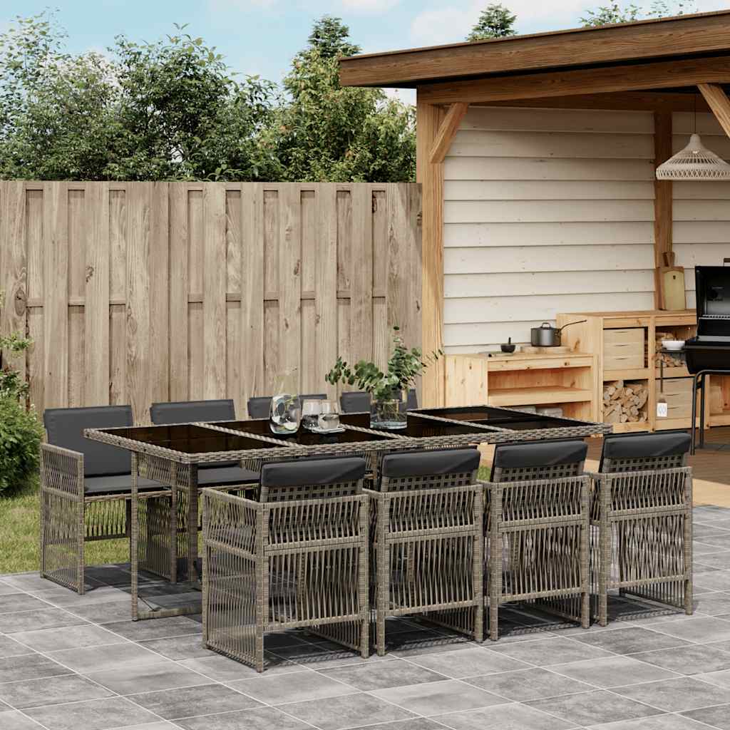 vidaXL Garden Dining Set | Grey and black