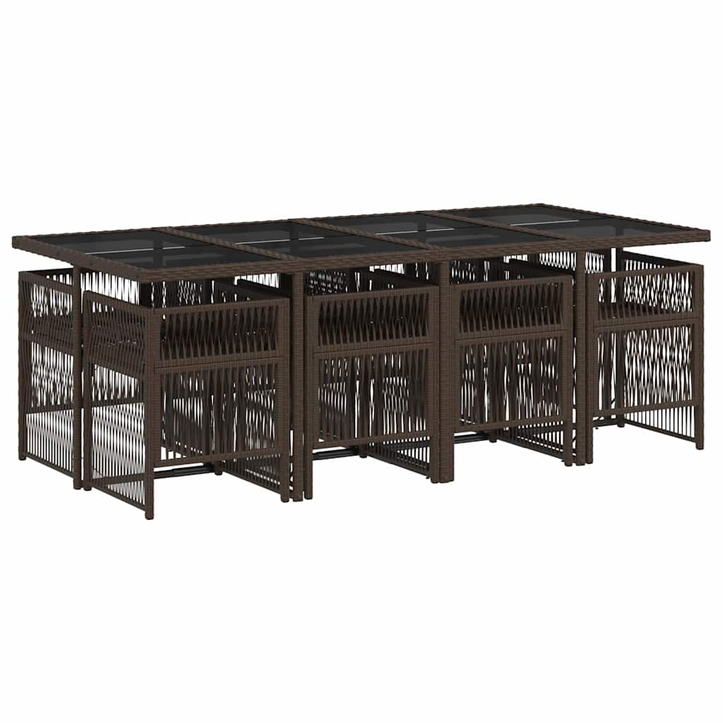 vidaXL Garden Dining Set | Brown, Cream White, Black