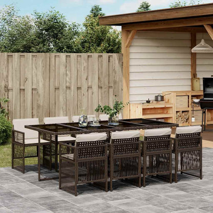 vidaXL Garden Dining Set | Brown, Cream White, Black