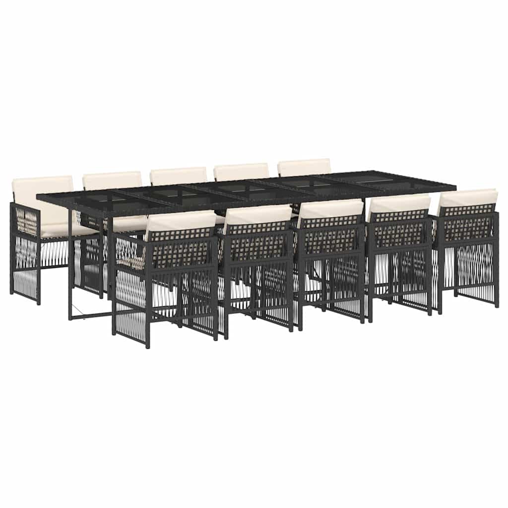 vidaXL Garden Dining Set | Black, Cream White