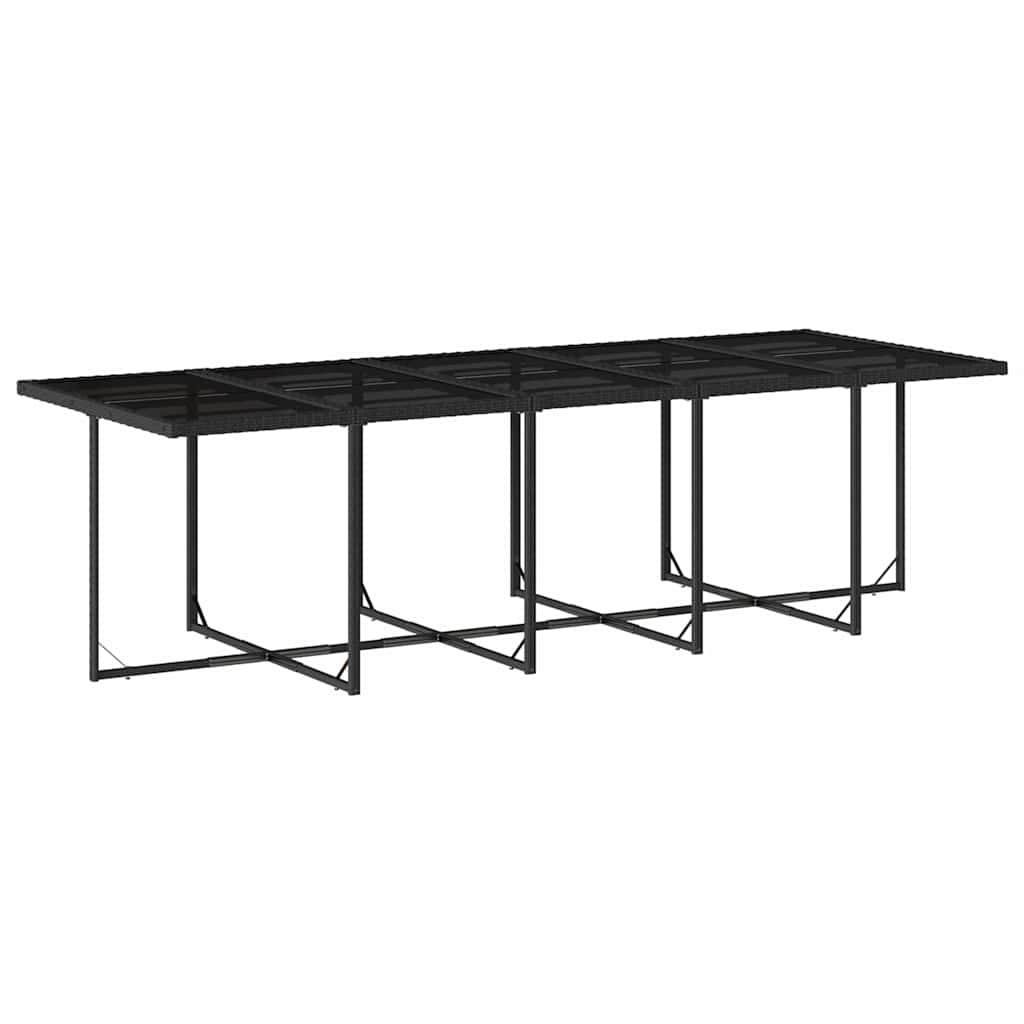 vidaXL Garden Dining Set | Black | Poly Rattan | 10-seater | Foldable