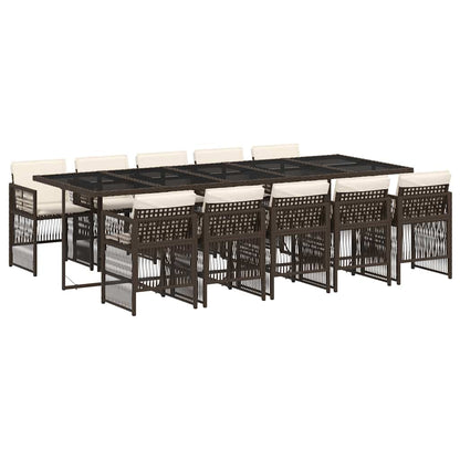 vidaXL Garden Dining Set | Brown | PE rattan | Large | Foldable