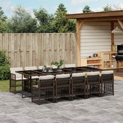 vidaXL Garden Dining Set | Brown | PE rattan | Large | Foldable