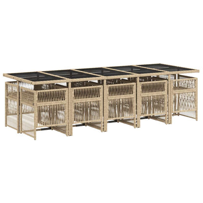 vidaXL Garden Dining Set | Mix beige and black