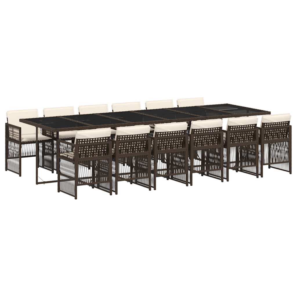 vidaXL Garden Dining Set | Brown, Cream white