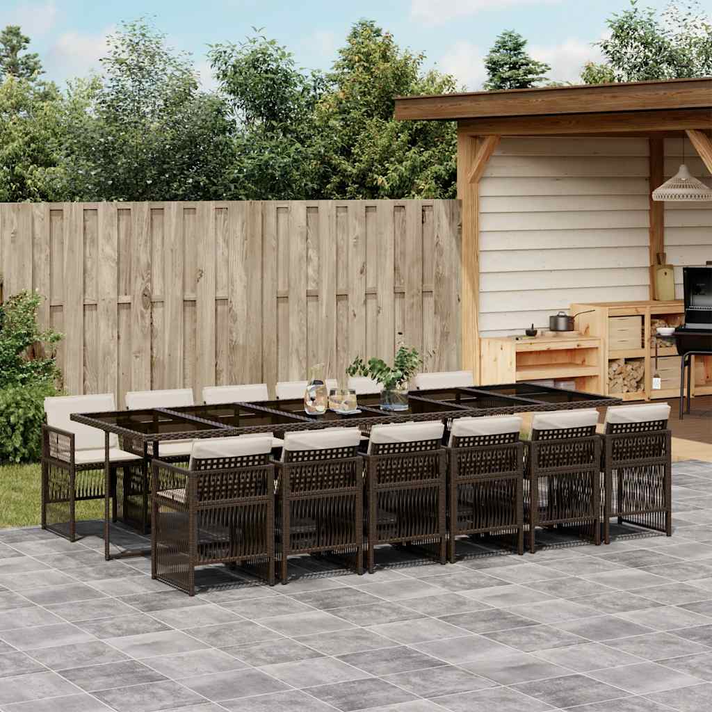 vidaXL Garden Dining Set | Brown, Cream white