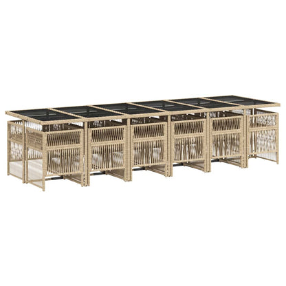 vidaXL Garden Dining Set | Mix beige and black