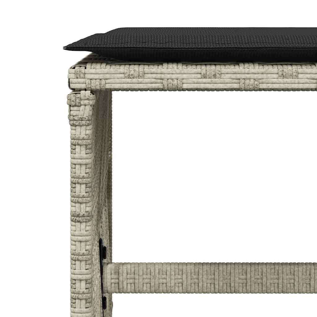 vidaXL 11 Piece Garden Dining Set with Cushions Light Grey Poly Rattan