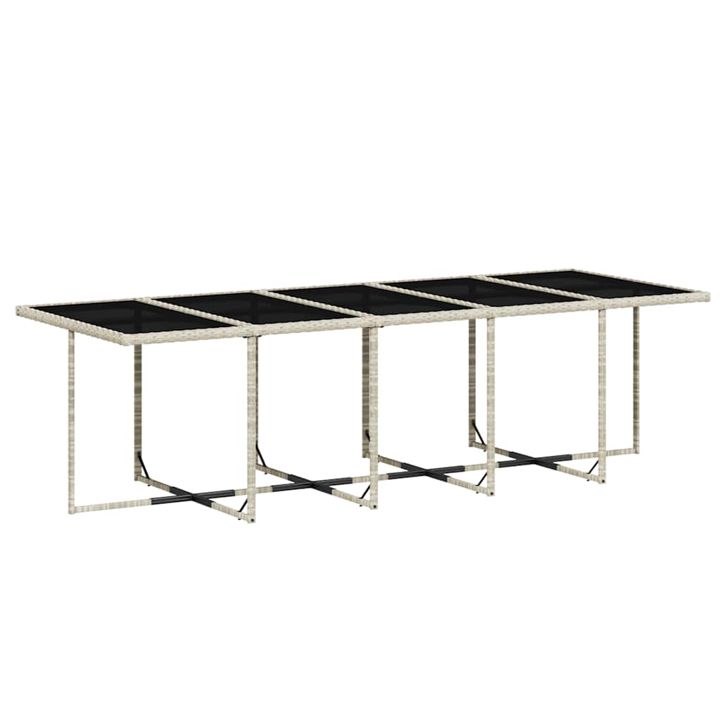 vidaXL 15 Piece Garden Dining Set with Cushions Light Grey Poly Rattan