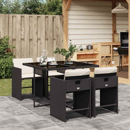 vidaXL Garden Dining Set | Black and cream white