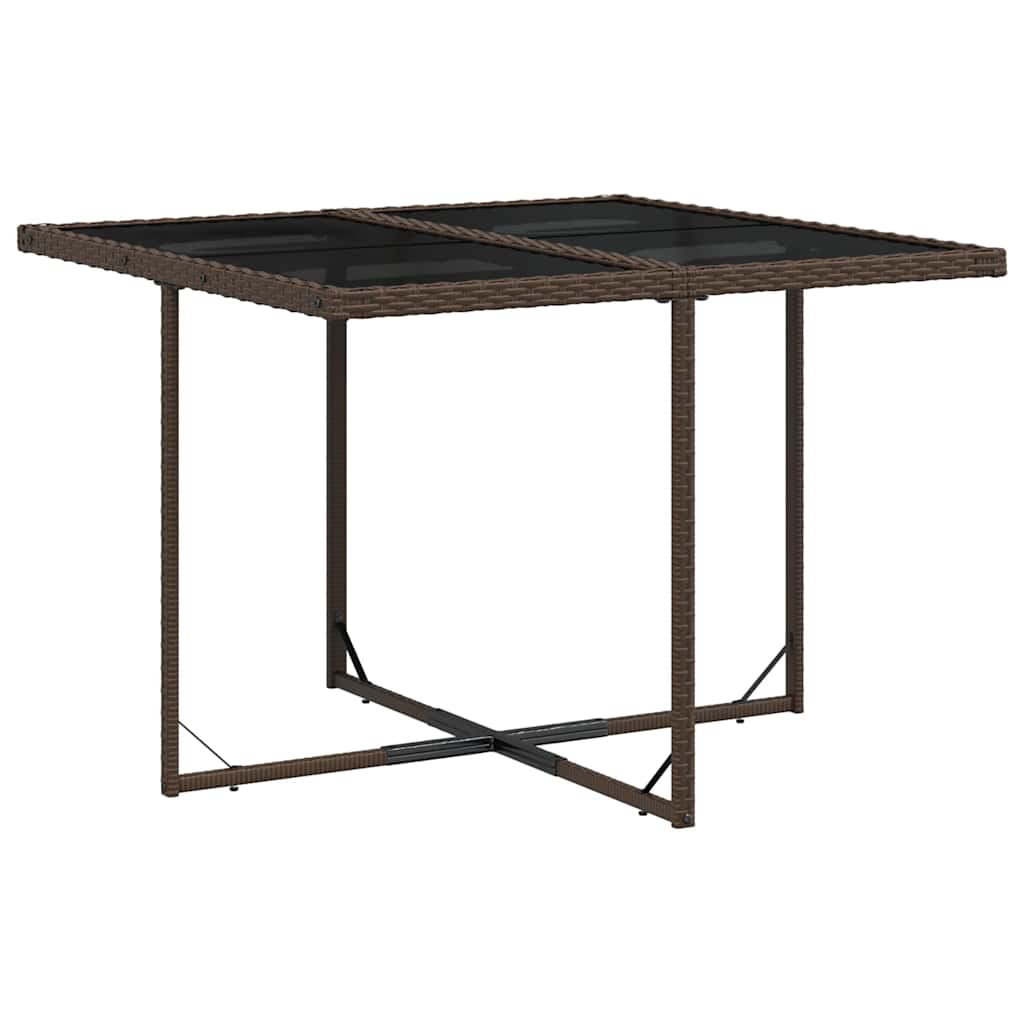 vidaXL Garden Dining Set | Brown | Poly Rattan | Four-seater | Stackable