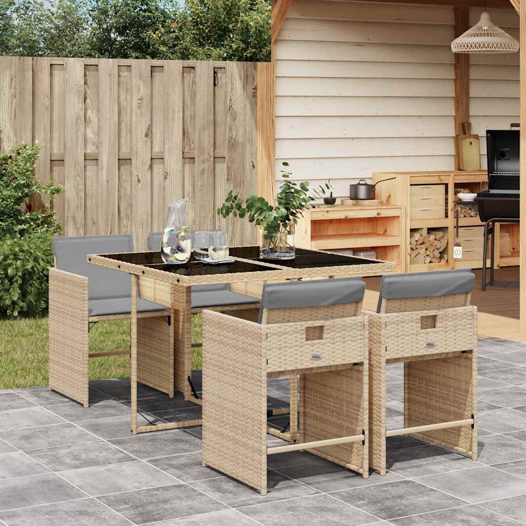 vidaXL Garden Dining Set | Mix beige, Light Grey, Black