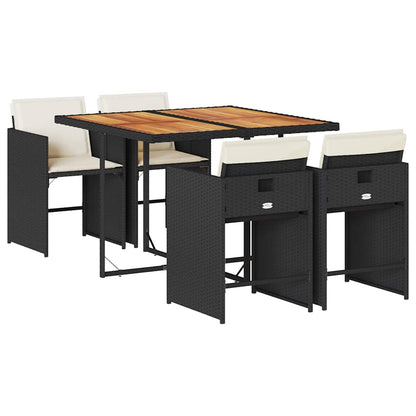 vidaXL Garden Dining Set | Black, Brown, Cream White