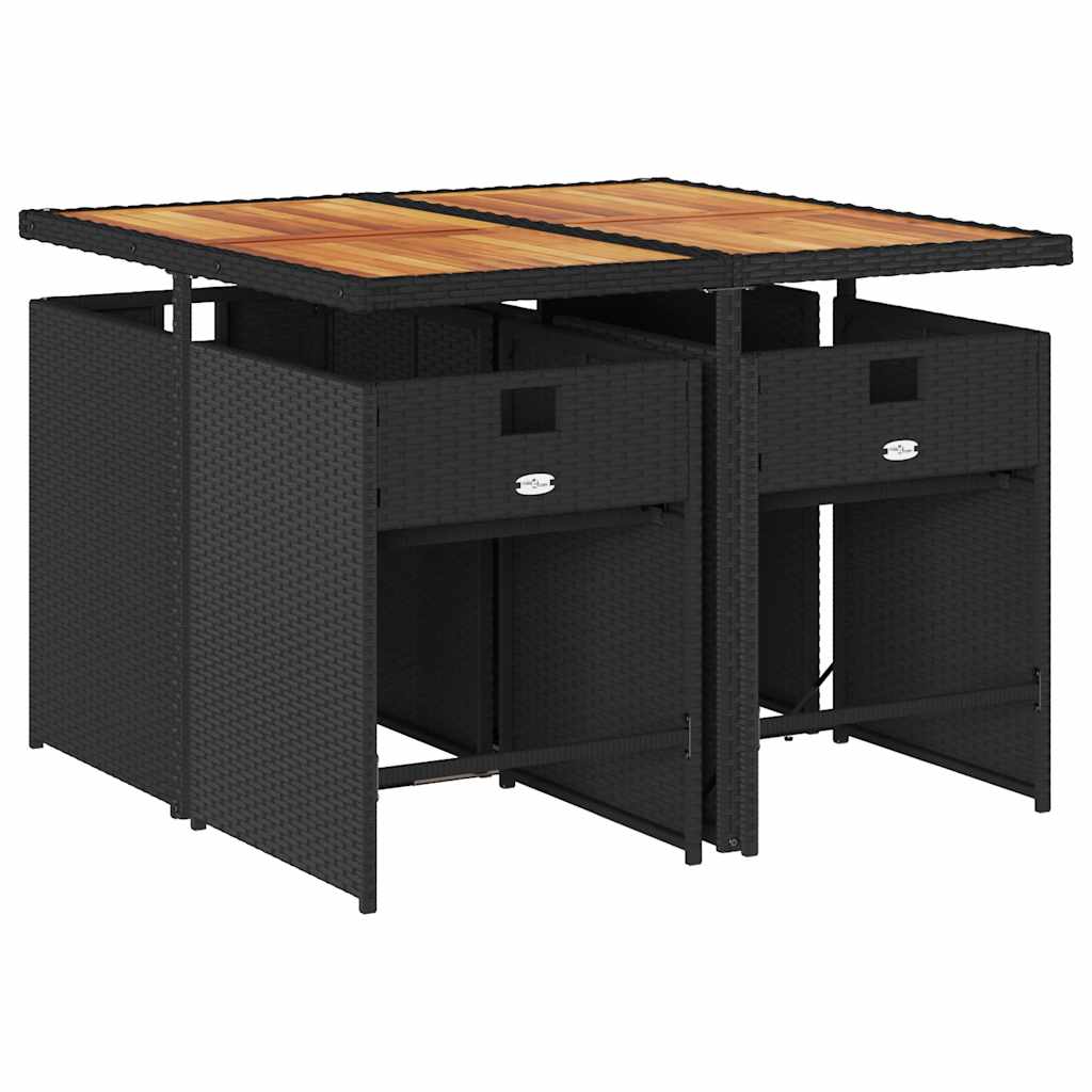 vidaXL Garden Dining Set | Black, Brown, Cream White
