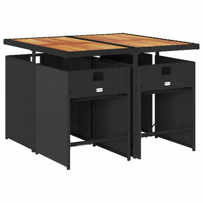 vidaXL Garden Dining Set | Black, Brown, Cream White