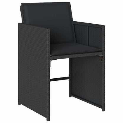 vidaXL Garden Dining Set | Black | PE Rattan | 6-seater | Foldable
