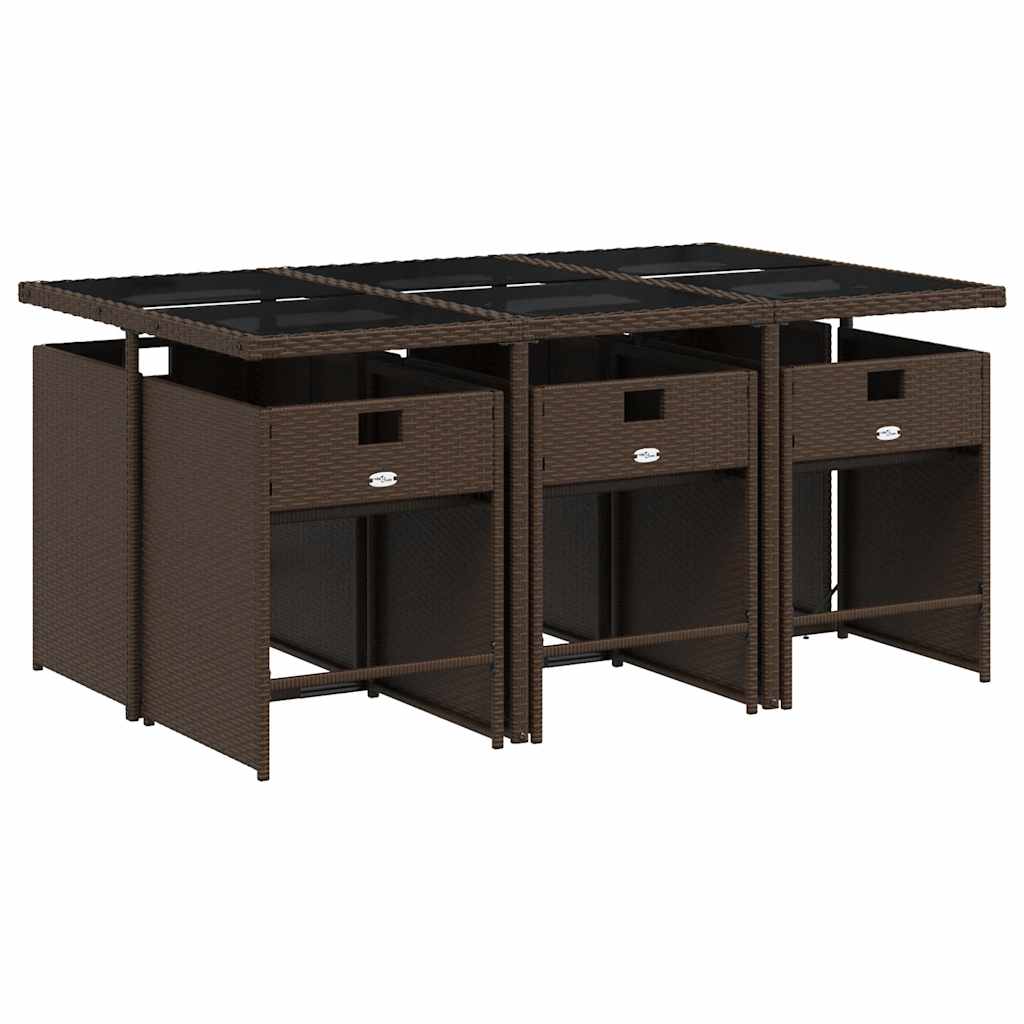 vidaXL Garden Dining Set | Brown, Cream White, Black