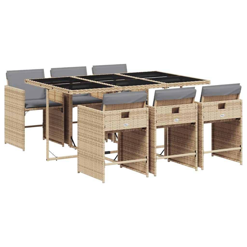 vidaXL Garden Dining Set | Mix beige, light grey