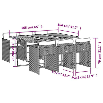 vidaXL Garden Dining Set | Grey, brown