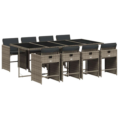 vidaXL Garden Dining Set | Grey, Dark grey, Black