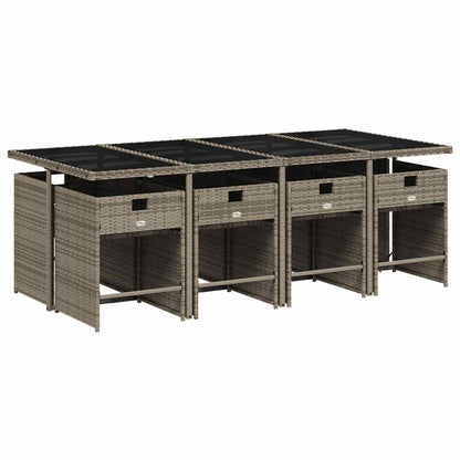 vidaXL Garden Dining Set | Grey, Dark grey, Black