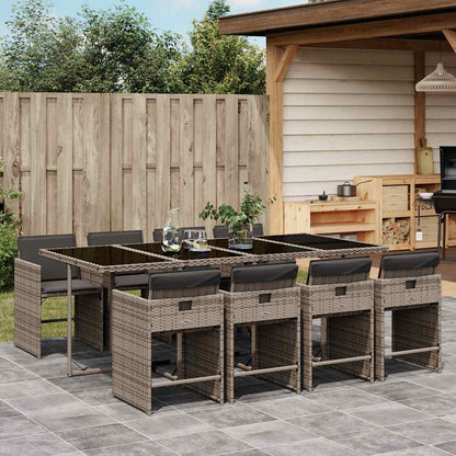 vidaXL Garden Dining Set | Grey, Dark grey, Black