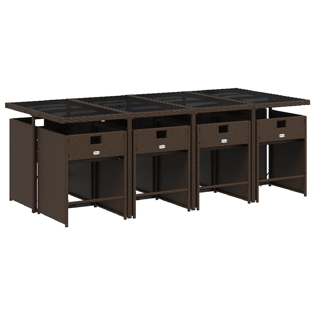 vidaXL Garden Dining Set | Brown, Cream White, Black
