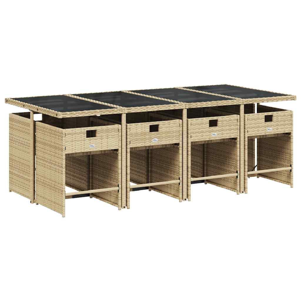vidaXL Garden Dining Set | Beige, Black, Cream White