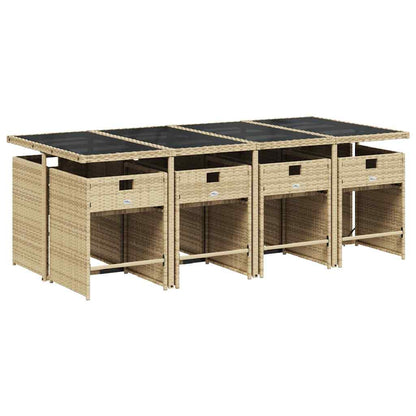 vidaXL Garden Dining Set | Beige, Black, Cream White