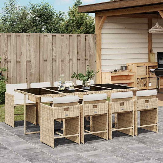 vidaXL Garden Dining Set | Beige, Black, Cream White