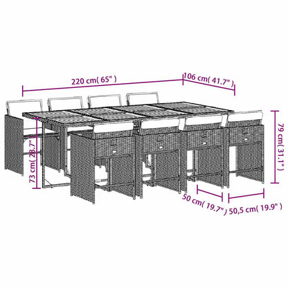 vidaXL Garden Dining Set | Grey and Brown
