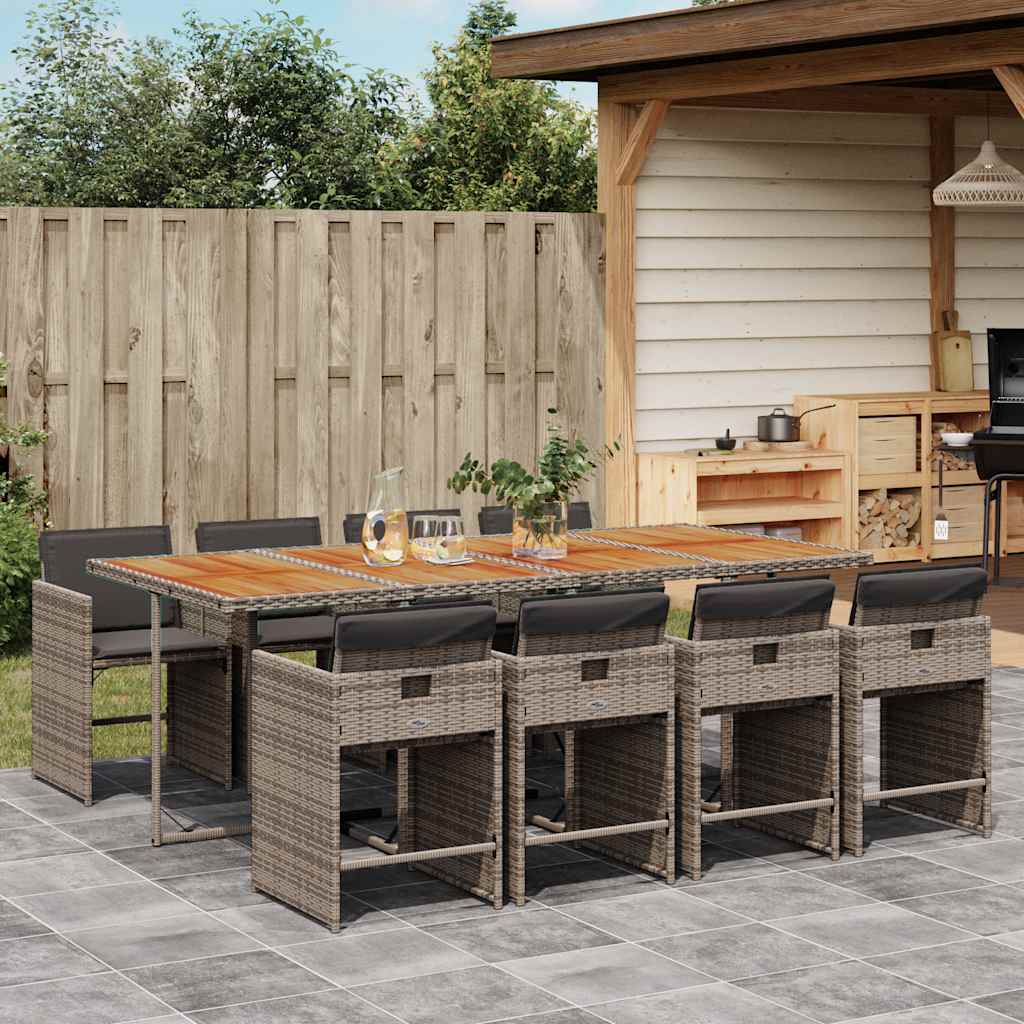 vidaXL Garden Dining Set | Grey and Brown