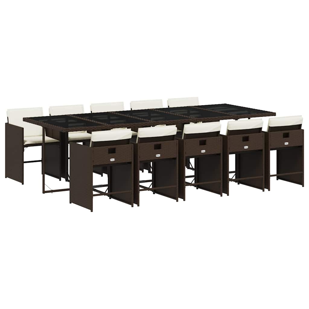 vidaXL Garden Dining Set | Brown, Cream White, Black