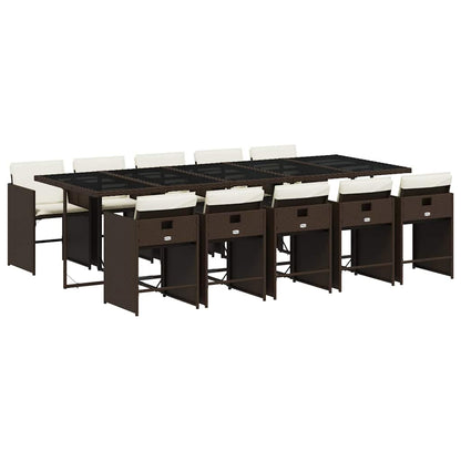 vidaXL Garden Dining Set | Brown, Cream White, Black