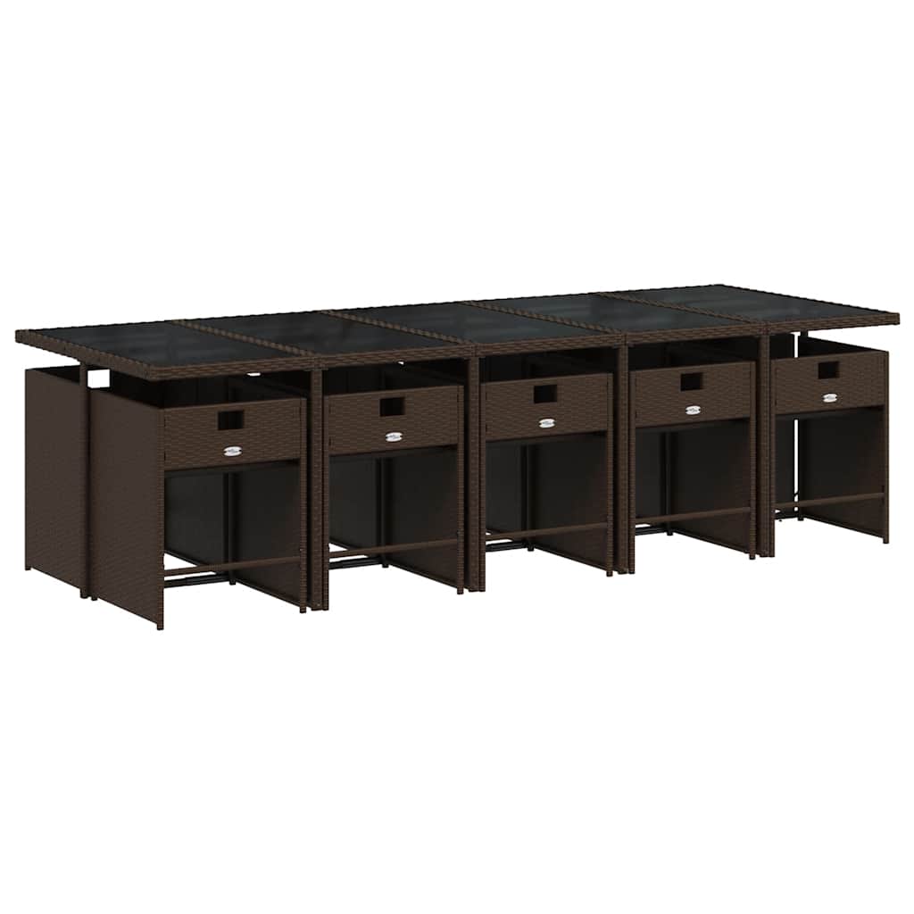 vidaXL Garden Dining Set | Brown, Cream White, Black