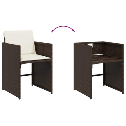 vidaXL Garden Dining Set | Brown, Cream White, Black