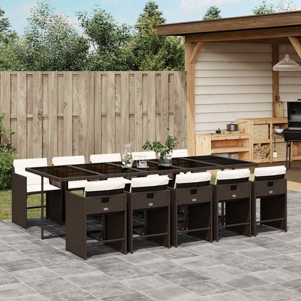 vidaXL Garden Dining Set | Brown, Cream White, Black