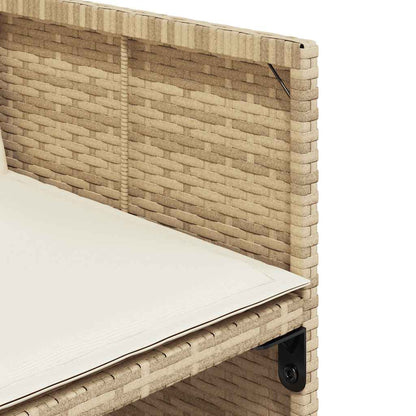 vidaXL 11 Piece Garden Dining Set with Cushions Beige Poly Rattan